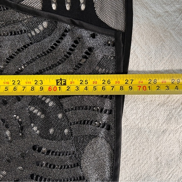 Chico's Traveller’s Cardigan Women’s SZ 2 (large) Deco Lace Silver Black Holiday - Picture 9 of 12